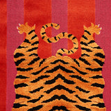 Schumacher Jokhang Tiger Velvet Red & Pink Fabric