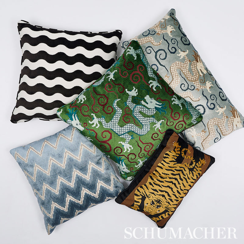 Schumacher Jokhang Tiger Velvet Brown & Black Fabric