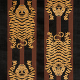 Schumacher Jokhang Tiger Velvet Brown & Black Fabric