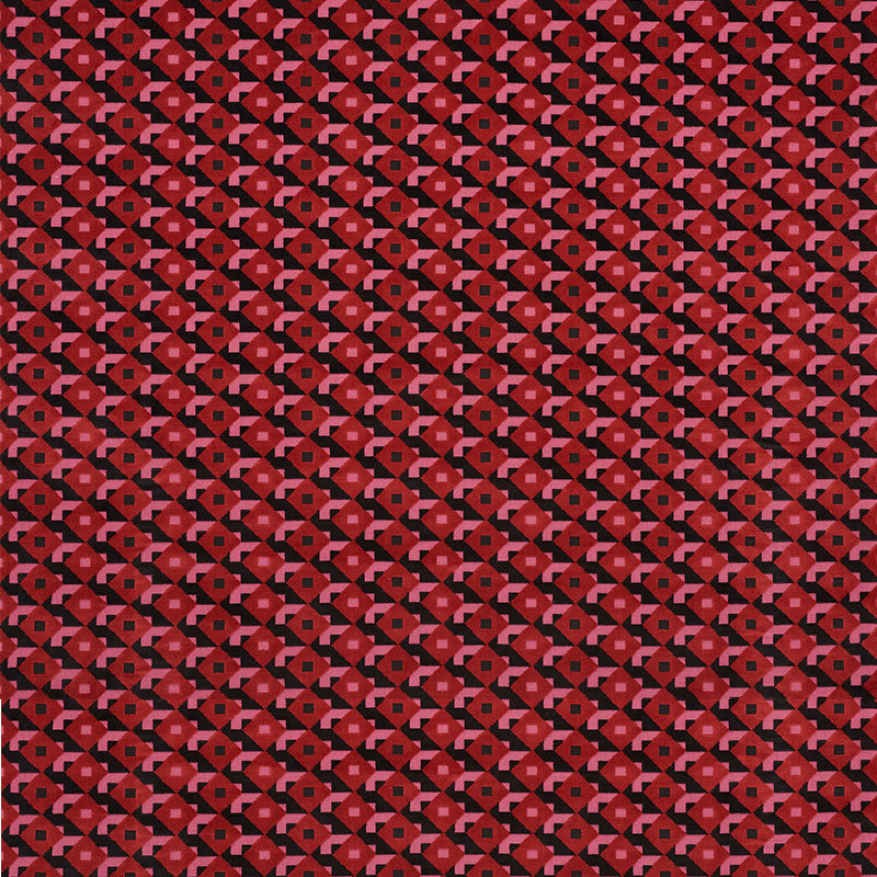 Schumacher Dazzle Ship Velvet Pink & Black Fabric