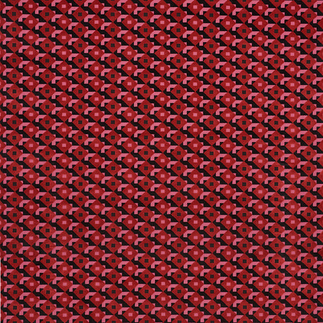 Schumacher Dazzle Ship Velvet Pink & Black Fabric