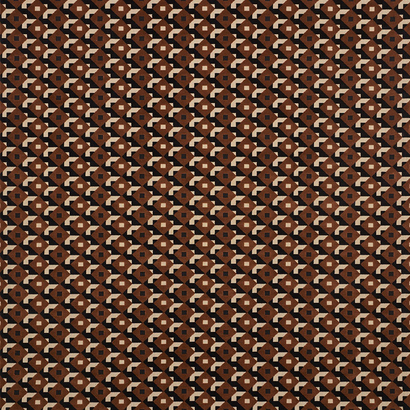Schumacher Dazzle Ship Velvet Brown & Black Fabric