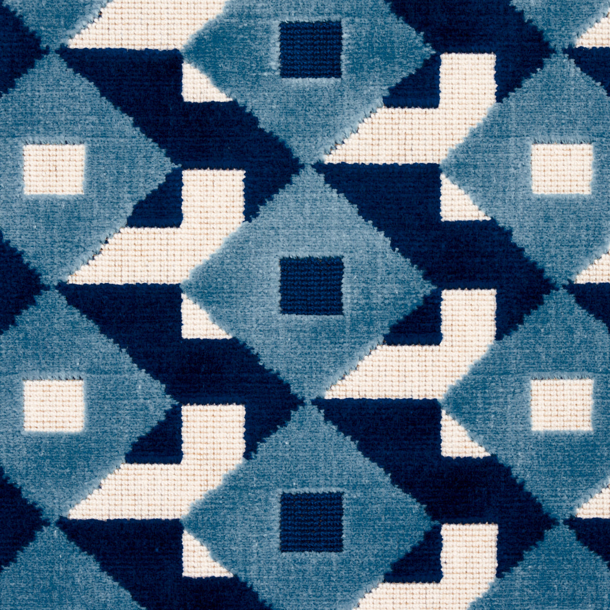 Schumacher Dazzle Ship Velvet Azure Fabric