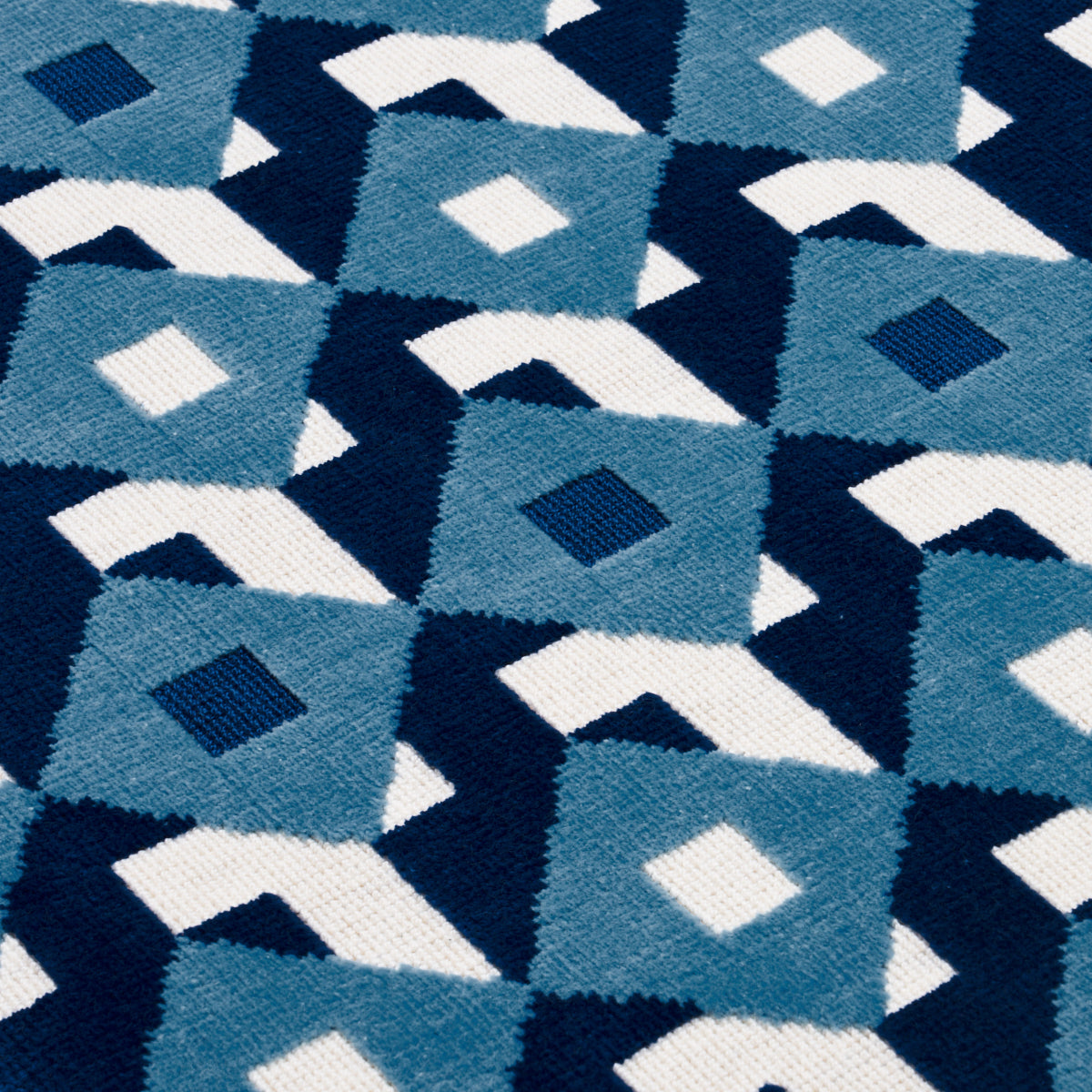 Schumacher Dazzle Ship Velvet Azure Fabric