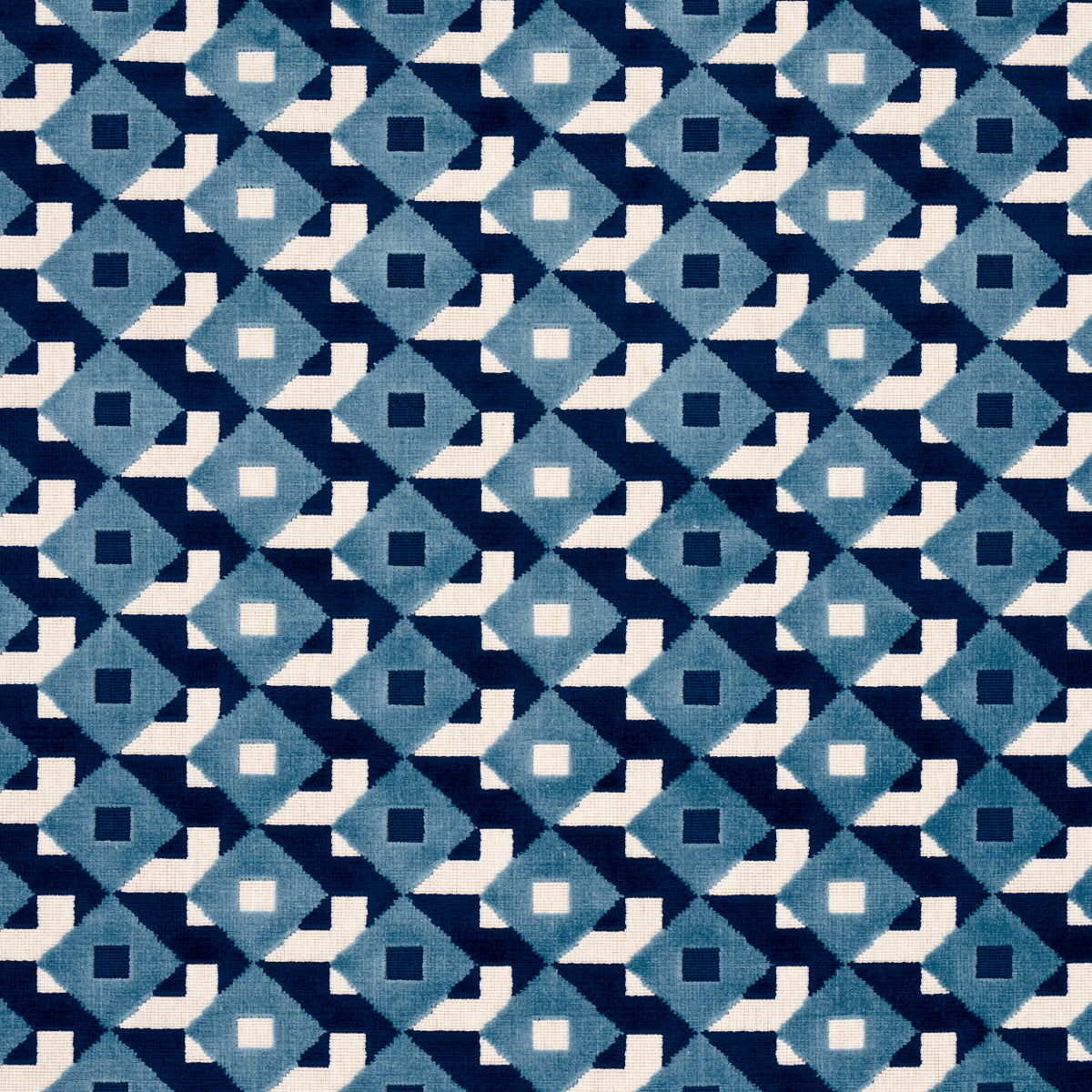 Schumacher Dazzle Ship Velvet Azure Fabric