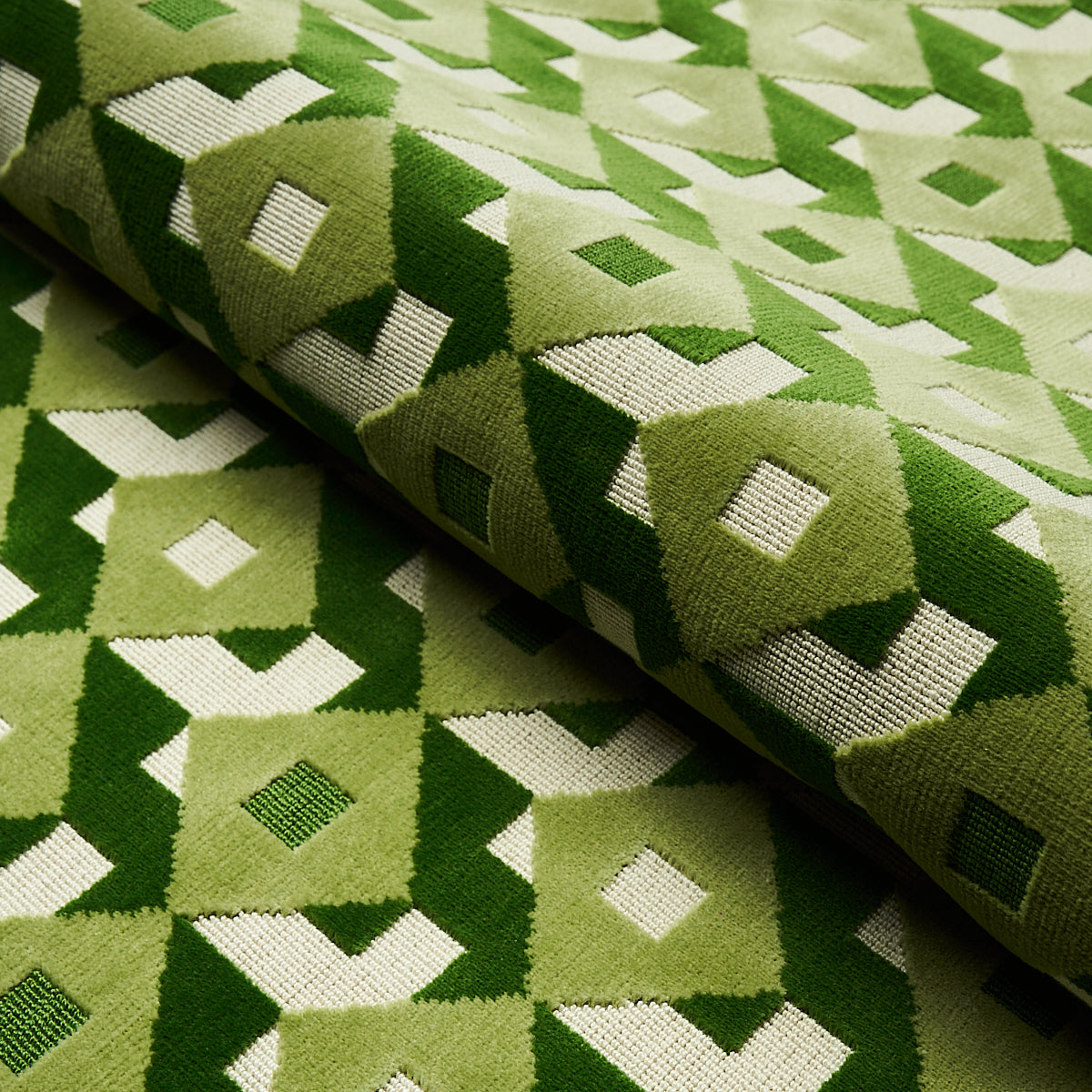 Schumacher Dazzle Ship Velvet Verdant Fabric
