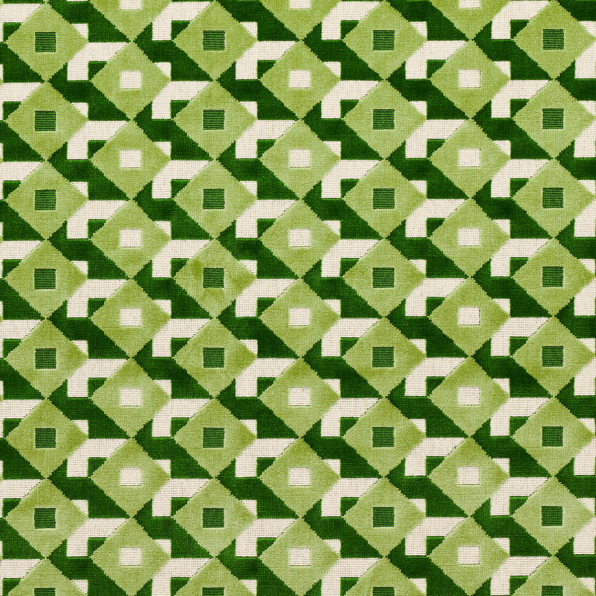 Schumacher Dazzle Ship Velvet Verdant Fabric