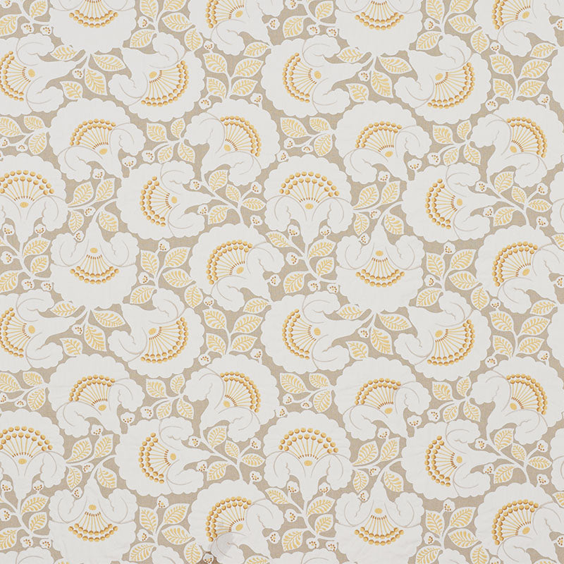Schumacher Jackie Appliqué Embroidery Natural Fabric