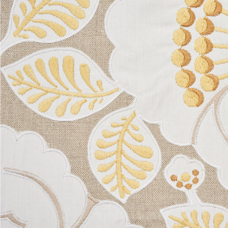 Schumacher Jackie Appliqué Embroidery Natural Fabric