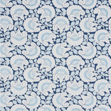Schumacher Jackie Appliqué Embroidery Blue Fabric