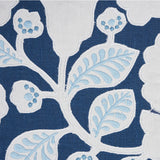 Schumacher Jackie Appliqué Embroidery Blue Fabric