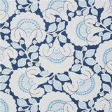 Schumacher Jackie Appliqué Embroidery Blue Fabric