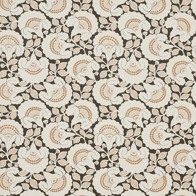 Schumacher Jackie Appliqué Embroidery Cinder Fabric