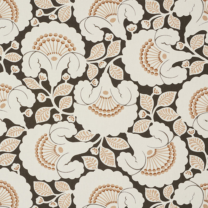 Schumacher Jackie Appliqué Embroidery Cinder Fabric