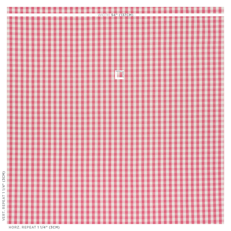 Schumacher Elton Cotton Check Magenta Fabric