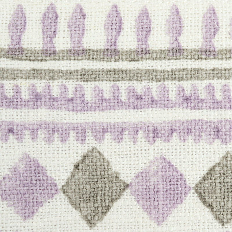 Schumacher 77332 TOULA HAND BLOCKED LINEN TAPE in LILAC & GR