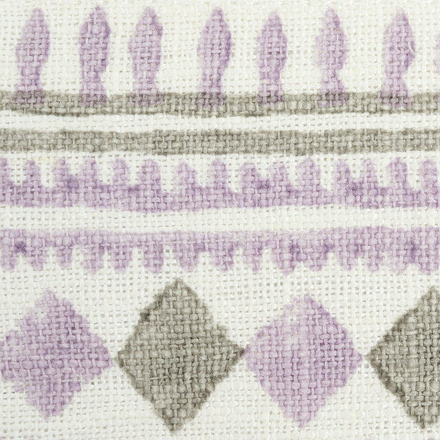 Schumacher 77332 TOULA HAND BLOCKED LINEN TAPE in LILAC & GR