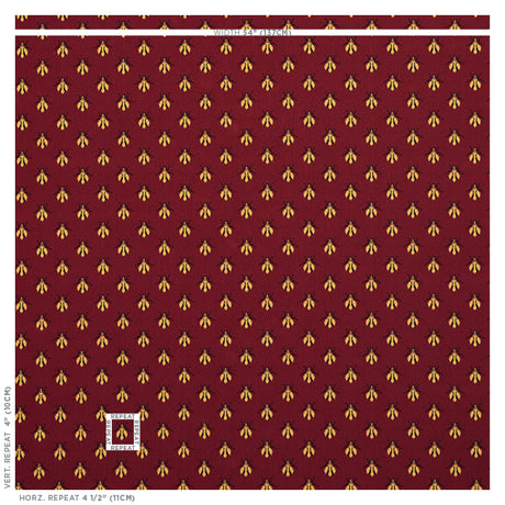 Schumacher Bee Épinglé Red Fabric