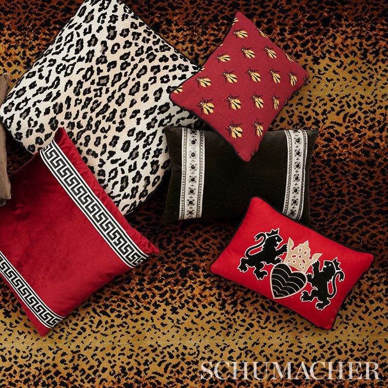 Schumacher Bee Épinglé Red Fabric
