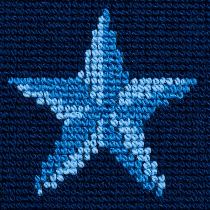 Schumacher Star Épinglé Blue Fabric - Eade's Wallpaper