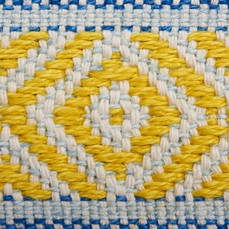 Schumacher 77460 LARSON HANDWOVEN TAPE in YELLOW & BLUE Trim