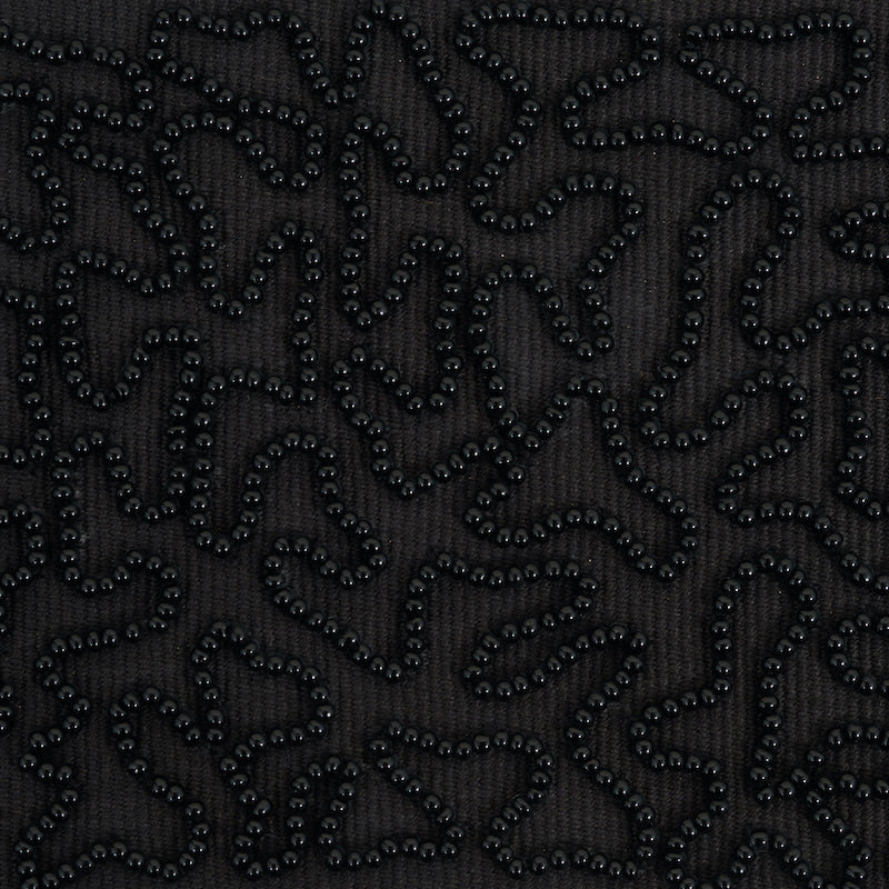 Schumacher 77482 VERMICELLI BEADED TAPE in BLACK Trim - RIVE