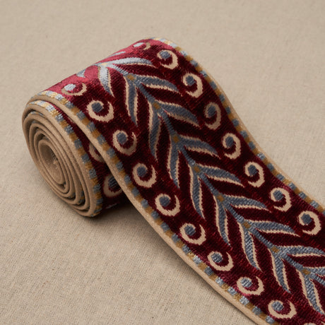 Schumacher 77625 MARION VELVET TAPE in AUBERGINE Trim - CUT 
