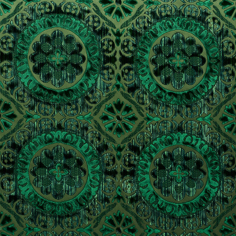 Schumacher Suzani Strie Velvet Emerald Fabric - Eade's Wallpaper