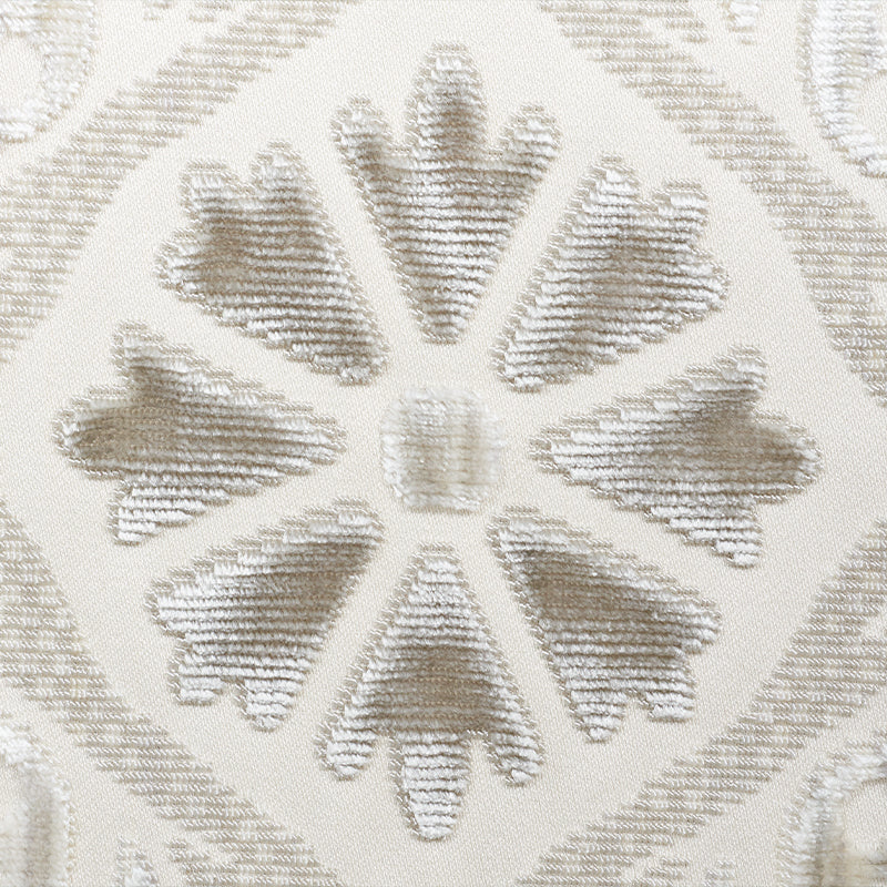 Schumacher Suzani Strie Velvet Pearl Fabric - Eade's Wallpaper