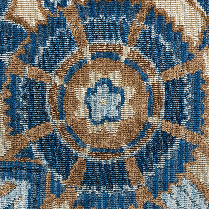 Schumacher Garland Velvet Blue Fabric