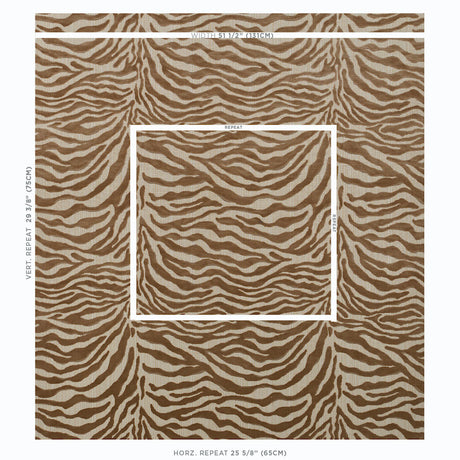 Schumacher Regine Strie Velvet Beige Fabric - Eade's Wallpaper
