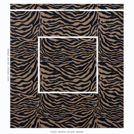 Schumacher Regine Strie Velvet Ebony Fabric - Eade's Wallpaper