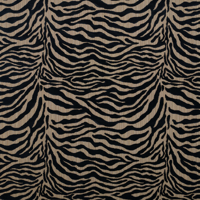 Schumacher Regine Strie Velvet Ebony Fabric - Eade's Wallpaper