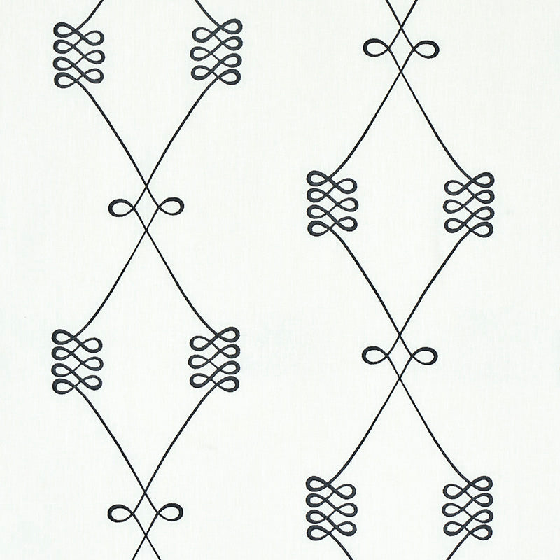 Schumacher Nicolette Embroidery Ivory Fabric - Eade's Wallpaper