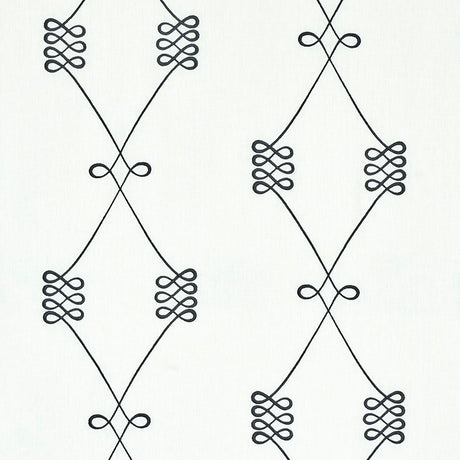 Schumacher Nicolette Embroidery Ivory Fabric - Eade's Wallpaper