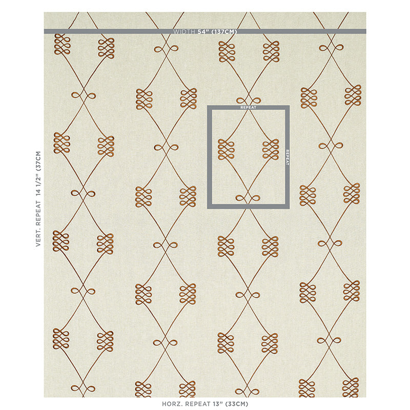 Schumacher Nicolette Embroidery Natural Fabric - Eade's Wallpaper