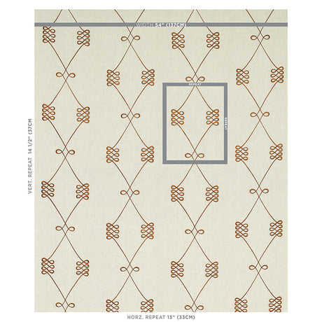 Schumacher Nicolette Embroidery Natural Fabric - Eade's Wallpaper