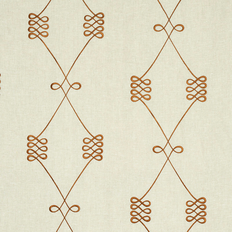 Schumacher Nicolette Embroidery Natural Fabric - Eade's Wallpaper