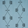 Schumacher Nicolette Embroidery Dusty Blue Fabric - Eade's Wallpaper