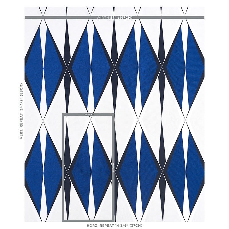 Schumacher Elvetico Cobalt Fabric