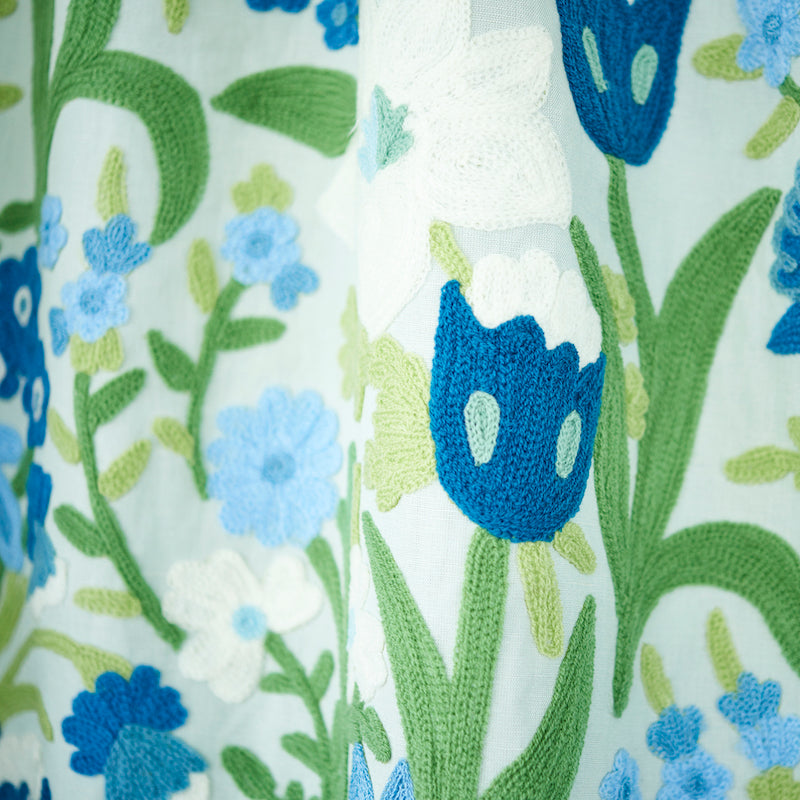 Schumacher Crewel Garden Sky Fabric