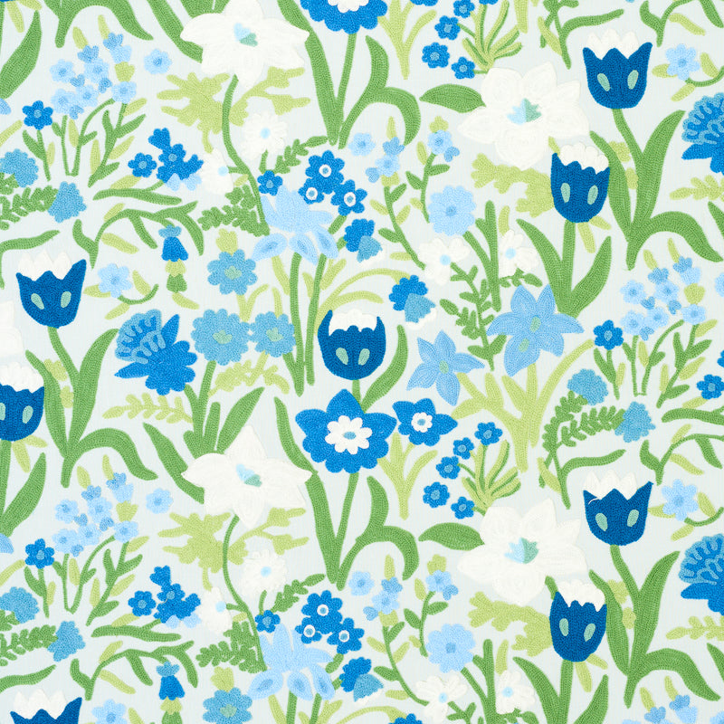 Schumacher Crewel Garden Sky Fabric