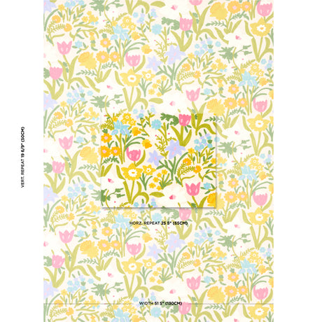 Schumacher Crewel Garden Multi Fabric