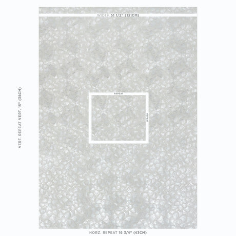Schumacher Lotus Embroidery Pearl Fabric - Eade's Wallpaper