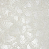 Schumacher Lotus Embroidery Pearl Fabric - Eade's Wallpaper