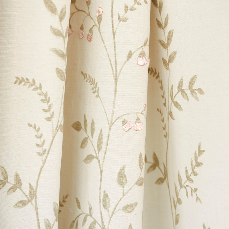 Schumacher Cynthia Embroidered Print Natural Fabric