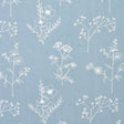Schumacher Lisbeth Embroidery Blue Fabric - Eade's Wallpaper