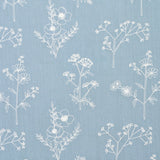 Schumacher Lisbeth Embroidery Blue Fabric - Eade's Wallpaper