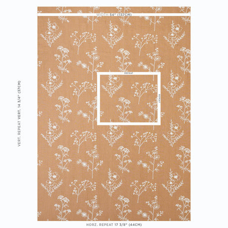 Schumacher Lisbeth Embroidery Camel Fabric - Eade's Wallpaper