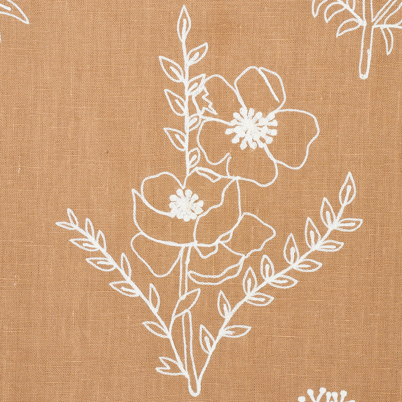 Schumacher Lisbeth Embroidery Camel Fabric - Eade's Wallpaper